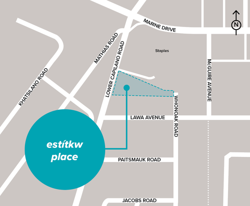 Map for the Capilano Road project (estítkw place)